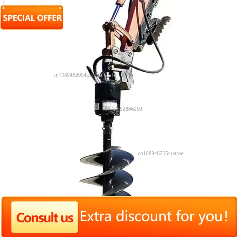 Auger Drill Attachment - Aksesoris Bor Tanah Hidrolik untuk Mini