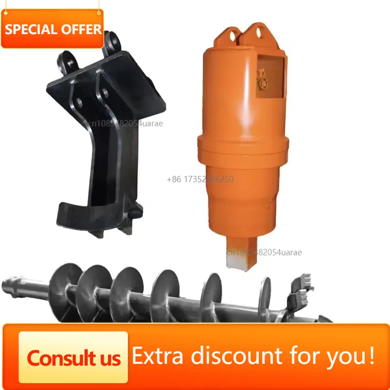 Aksesoris Bor Tanah Hidrolik u - Auger Drill Attachment ulasan dan harga