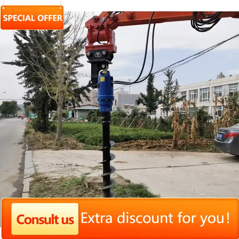 Aksesoris Bor Tanah Hidrolik u - Auger Drill Attachment ulasan dan harga