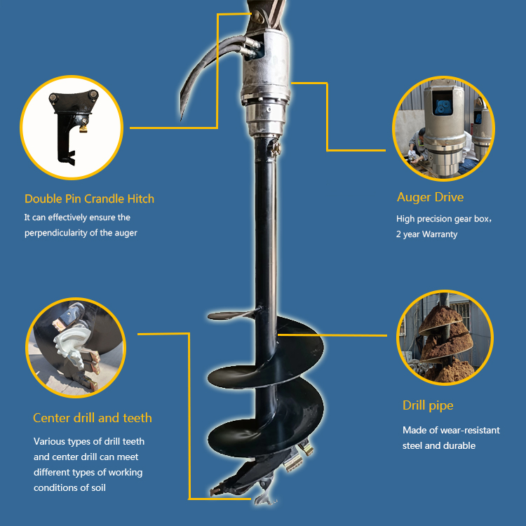 RB3500 Mini Excavator Berkuali - Auger Drill Attachment ulasan dan harga