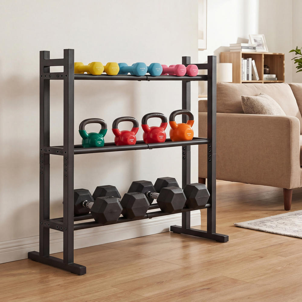 Rak Dumbbell 3 Tingkat Heavy D - Heavy Equipment Usa ulasan dan harga