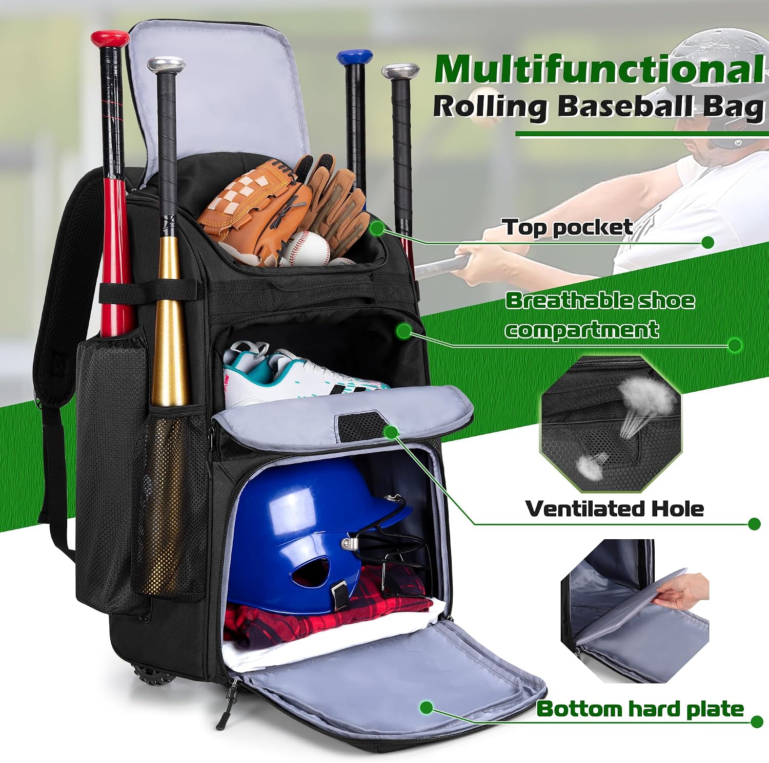 Ransel Bisbol Beroda dengan Ro - Heavy Equipment Usa ulasan dan harga